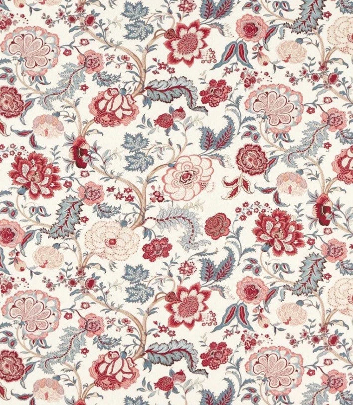Sanderson Curtain Fabric 'SALISBURY JACOBEAN' 3.6 METRES MADDER ROSE 100% Hemp Flowering Plants