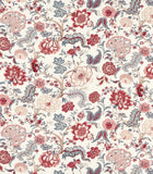 Sanderson Curtain Fabric 'SALISBURY JACOBEAN' 3.6 METRES MADDER ROSE 100% Hemp Flowering Plants