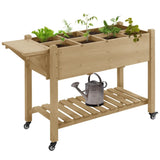 Wooden Planter Flower Shelf Wood Planter Box Wooden Garden Box Natural Color Garden Plants