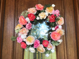 floral door wreath Ranunculus