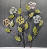 Vintage Art Metal Gold Floral Hydrangea Sculpture Wall Hanging DŽcor 25