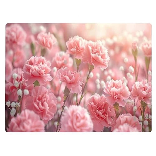 Pink Carnation Floral Pattern Flower Love Kitchen Glass Cutting Board Decorat... Carnation
