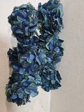 6 Christmas Peacock Tales Navy Blue Hydrangea Flower Clip Ornament Decor Crafts Hydrangea