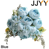 13 Heads European Style Artificial Peony Flowers High Quality Plastic Decor NEW Peony