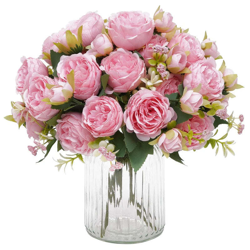 4 Packs Peonies Artificial Flowers, Light Pink Artificial Peonies, Silk Peoni... Peony