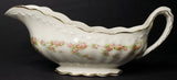 Antique Carnation McNicol Gravy Boat Floral and Gold Trim 10" x 4" Carnation