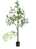 TIYA FLORA Artificial Eucalyptus Tree, 6 ft Faux Plant with Green Leaves, Indoor Green Plant