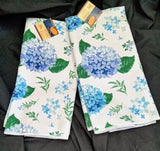 Set 2 Royal Norfolk Blue Floral Hydrangea Dishtowels Tea Towels              325 Hydrangea