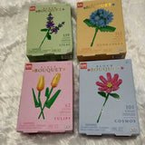 NEW, Block Bouquet COSMOS  LILAC TULIPS HYDRANGEA Flower Building Block Set Hydrangea