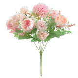 Silk Peony Artificial Fake Flowers Bunch Bouquet Home Wedding Party Decor Hot US Green Plant