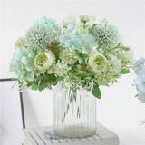 Artificial Silk Peony Flowers Bunch Bouquet Home Wedding Party Holiday Decor Green Plant