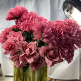 9 Vtg Bouquets Faux Flowers Mauve Pink Burgundy Roses Daisies Carnations NOS Carnation