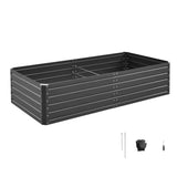 Uimoso Metal Raised Garden Bed Galvanized Planter Box 6.7x3 x 1.5ft for Outdoors Garden Plants