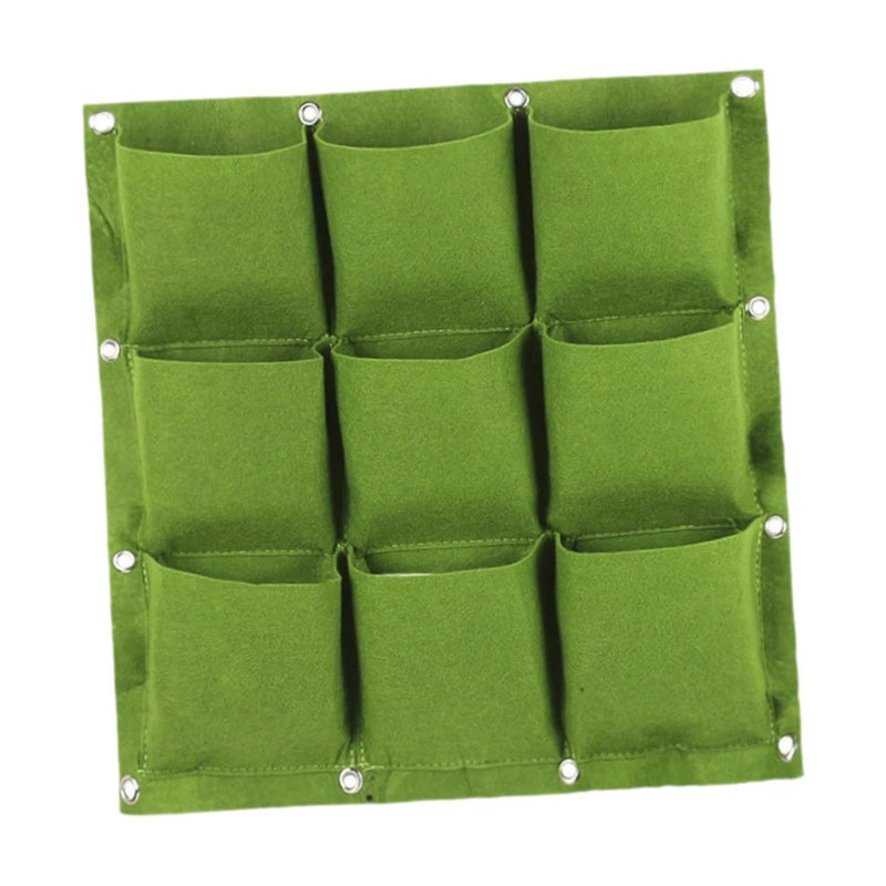 Garden Wall Planter with 9 Pockets Home Balcony Non Woven Plant Grow Bag for Garden Plants
