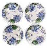 4- Rachel Ashwell Hydrangea Melamine Indoor/Outdoor Dinner Plate Set 10.5" NEW! Hydrangea