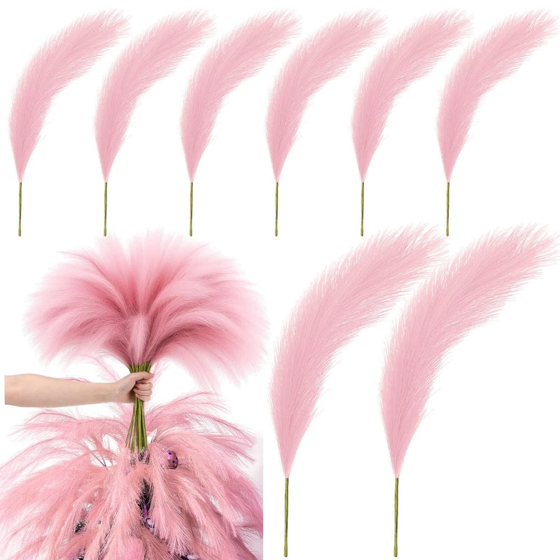 100 Pcs Pink Fluffy Pampas Grass for Home Decor 21.6" Tree Picks Decorations ... Pampas Grass
