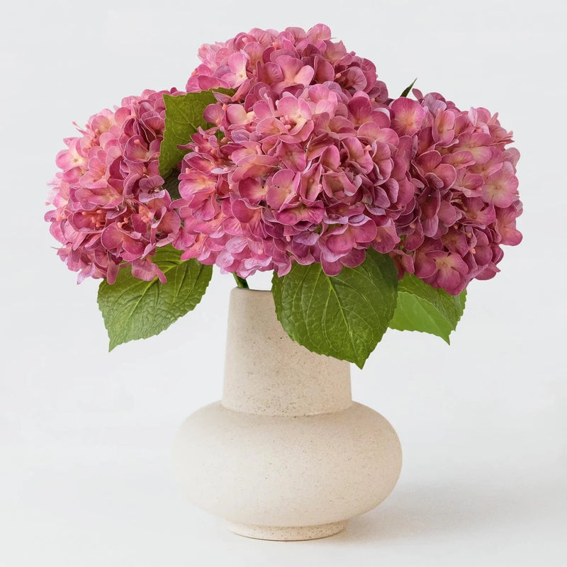 20" Real Touch Magenta Hydrangeas 4PCS Artificial Hydrangeas Latex Faux Flowe... Hydrangea