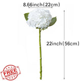Duyone 4pk 22" Artificial Hydrangea Flowers White Light Green Real Touch Hydrangea