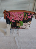 NWT DOONEY  & BOURKE HYDRANGEA MONOGRAM BLACK FLORAL COSMETIC BAG #2 Hydrangea