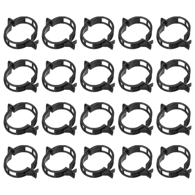 Garden plant fixing clips, black, 26 mm loop clips (set of multiple)