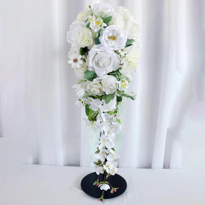 Wedding Bouquet for Bride Cascading Bridal Bouquet 27 inch Waterfall Shape Bouquet