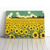 Magnificent Sunflower Field Canvas Wall Art Print Framed Picture Home Decor Sunflower