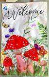Garden Flag Welcome Mushroom 11.5 X 18 Vibrant Colors  100% Polyester Garden Plants