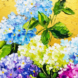 Original Impasto Oil Artwork Hydrangea Painting Flower Gift Wall Art 8 x 8 in Hydrangea