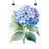 Blue Hydrangea Flower Art Print Poster, Flower Painting, Flower DŽcor Hydrangea