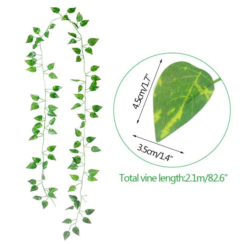 3pcs 210cm Artificial Ivy Vine Leaf Green Plant For Wedding Party Home Decor NEW Green Plant