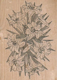 Lilies 3 1/2 x 4 3/4" Rubber Stamp, Flower Stamp, Plant Stamp Lily