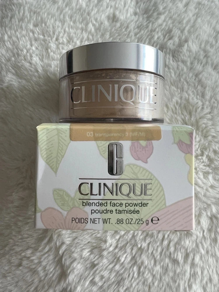 CLINIQUE blended face powder box with jar, shade 03 Transparency