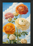 Bloom in Ranunculus Framed Wall Art Poster Canvas Print Picture Ranunculus