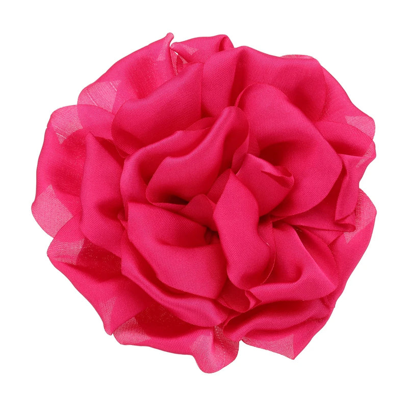 4" Silk Satin Flower Brooch Pin Large Peony Floral Lapel Pin Rose Red Peony