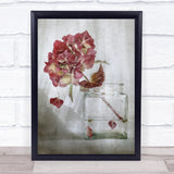 Hydrangea Summer Flower L Red Vase Wall Art Print Hydrangea