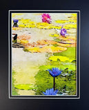 Water Lilies Digital Watercolor Original Photograph 8 X 10 Mat 11 X 14 Signed Lily