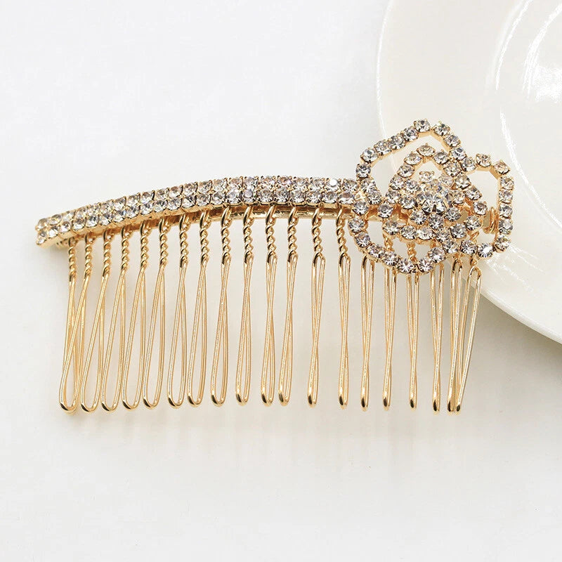 Diamond Bangs Hair New Korean SUNFLOWER Bow Crown Full Rhinestone Love Sunflower