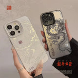 China Traditional Dragon Pattern Phone Case for IPhone 16 15 14 12 13 Pro ProMax Roses