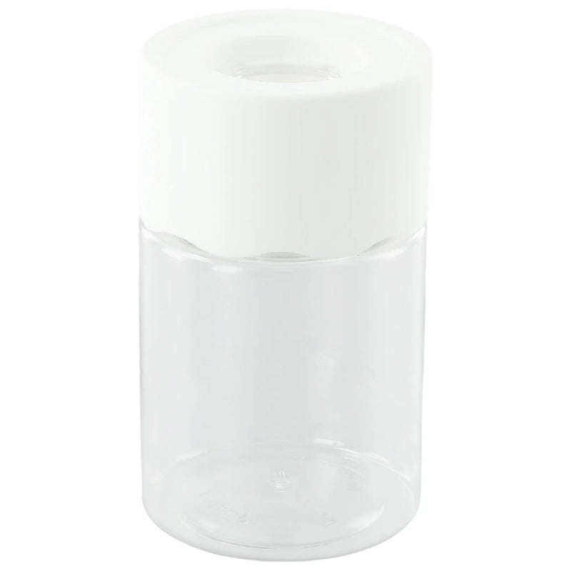 Clear cylindrical resin plant pot with wide open top