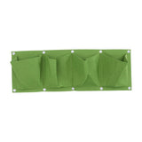 4 Pockets Horizontal Green Wall Mounted Planting Bag Garden Planter Non Woven Garden Plants