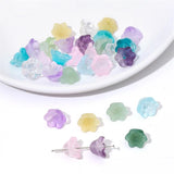 200x Mixed Glass Lily of The Valley Flower Spacer Beads End Caps Jewelry Making Lily