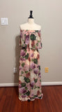 NWT Show Me Your MuMu Sz XS Brynlee Hydrangea Print Off Shoulder Maxi Dress Hydrangea