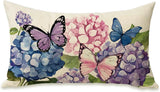 Spring Summer Lumbar Decorative Rectangle Pillow Cover 12 x 20, Hydrangea Flower Hydrangea