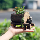 Novelty Resin Planter Flower Succulent Plant Pot Garden Outdoor Table Decor Garden Plants
