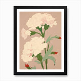 Carnations Flower Big Bold Illustra Framed Wall Art Poster Canvas Print Picture Carnation