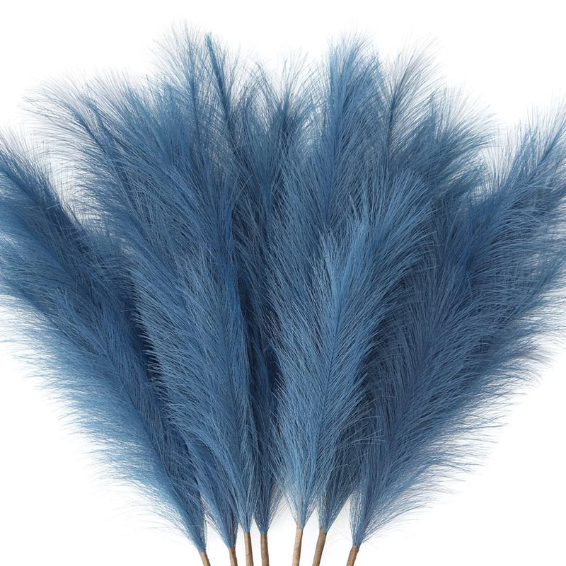 7-Piece Blue Pampas Grass Bouquet for Boho Decor & Wedding Arrangements Pampas Grass