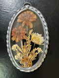 Oval Framed Vintage Dried Flowers Under Glass Wall Hanging 5.5x3.5Ó Dried Flower
