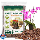 Orchid Potting Mix, 2 Quarts Orchid Bark Potting Mix with Pine Bark, Coco Pea Orchids