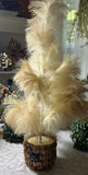 Pampas Grass Neutral Color 24 inch Artificial Table Top Tree Christmas Tree Pampas Grass