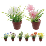 8 Pcs Miniature Green Plant Potted Plants Bonsai Landscape Micro Flowerpot Green Plant